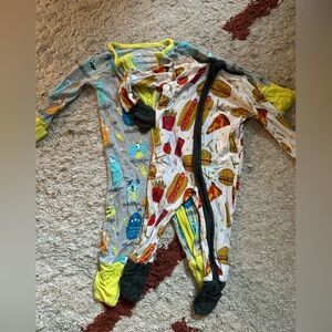 Little Sleepies Zippy Set of 2 - fast foodie and monster mayhem 0-3M